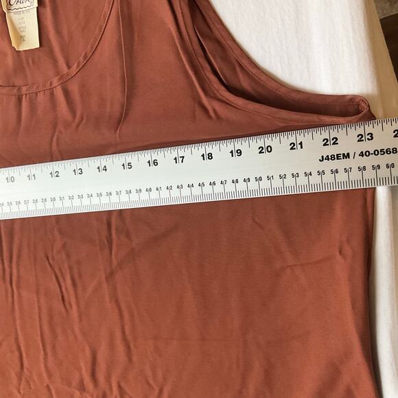 Orare Women Sleeveless Crewneck Blouse size XL, Cinnamon Orange, Made In U.S.A - Picture 3 of 5
